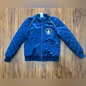 Walt Disney World 50th Anniversary Celebration Castle Satin Bomber Jacket M. EUC